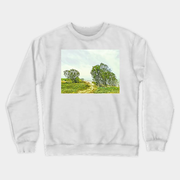 Exit from the bush to the sea Crewneck Sweatshirt by EvgeniiV